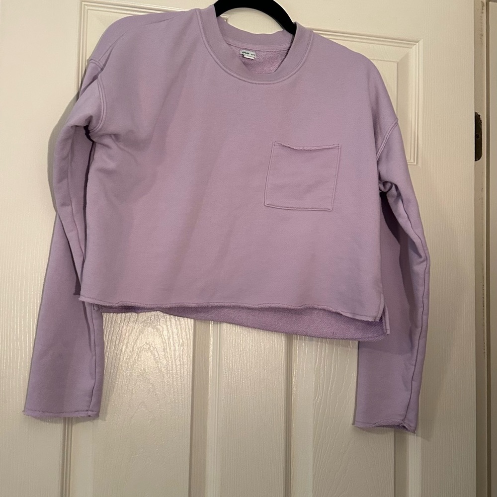 Aerie Lavender Cropped Sweatshirt – XS
